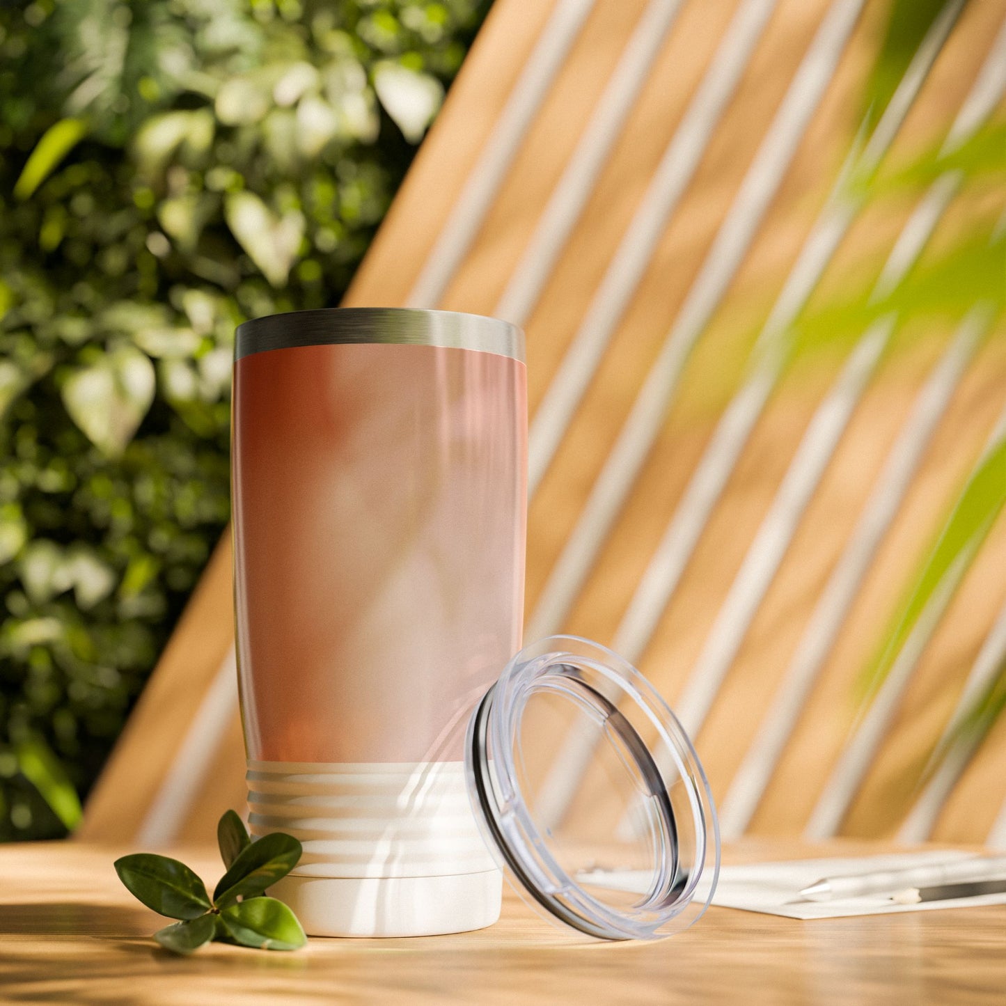 Rose Red Fade Ringneck Tumbler, 20oz in white, steel and black