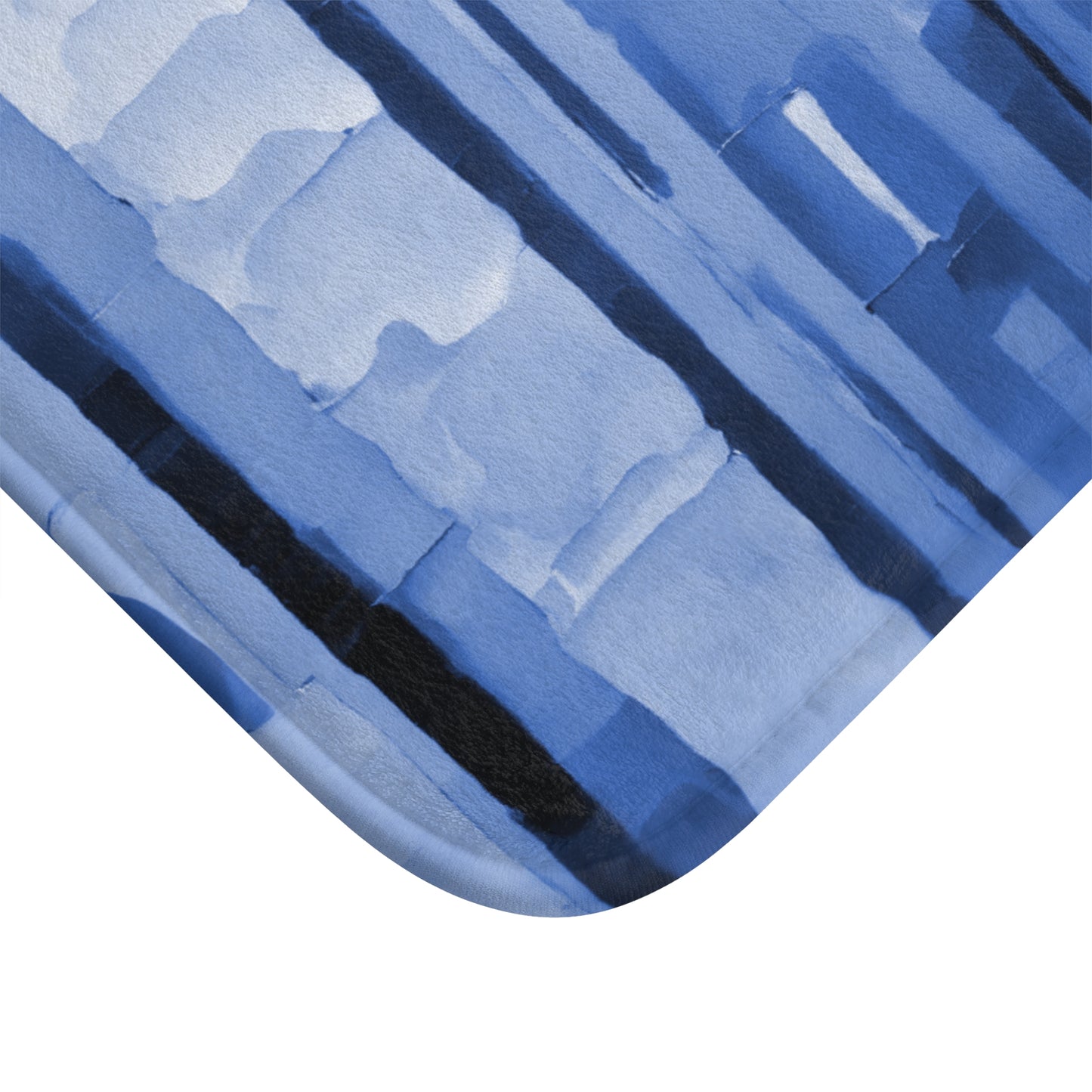 Striped Deep Blue 34" x 21" Bath Mat