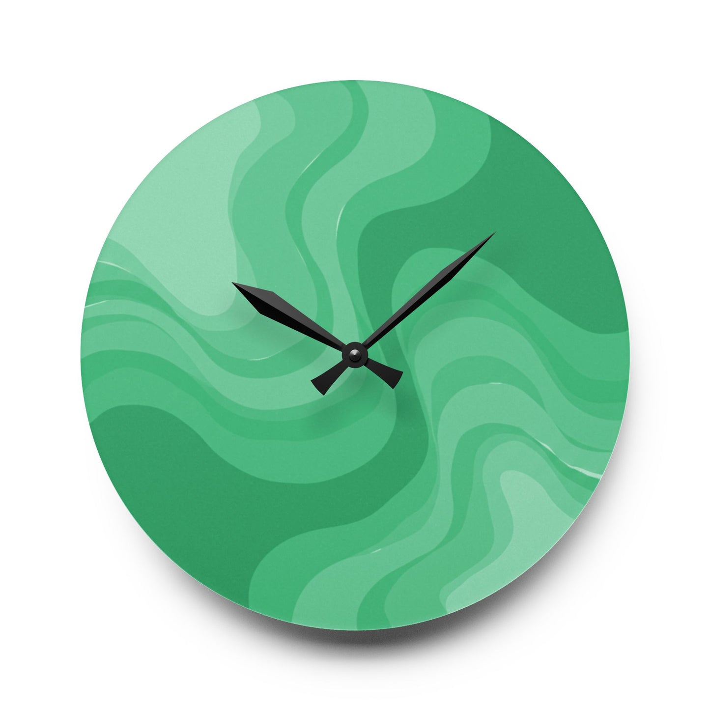 Mint Green Wavey 10.75" x 10.75" Round or Square Acrylic Wall Clock