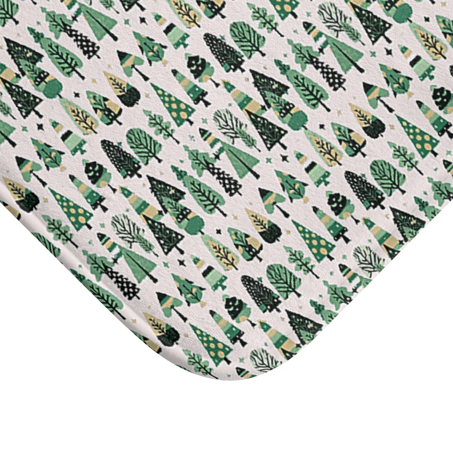 Mini Vintage Green Trees 24" x 17" Bath Mat