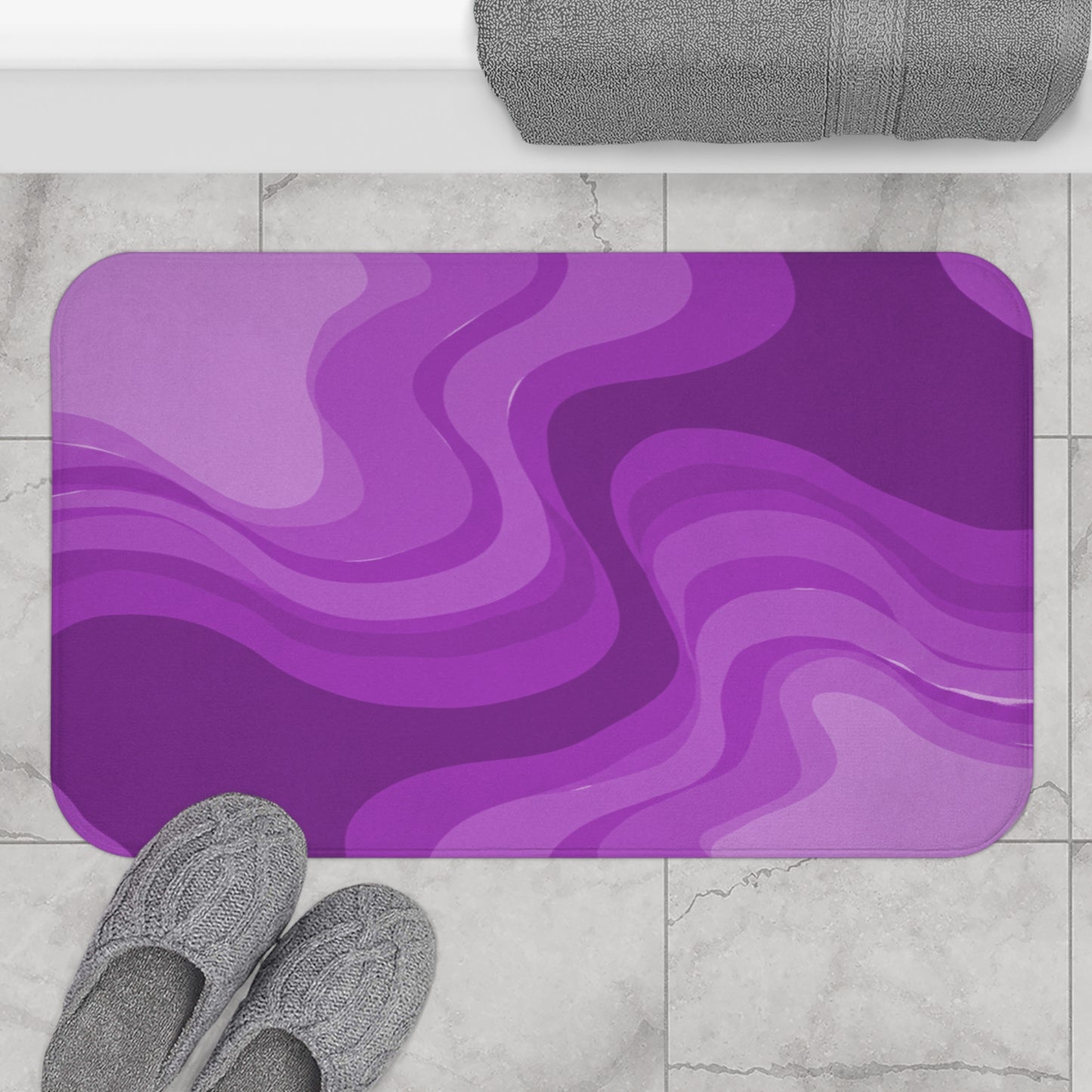 Wavey Purple Wavey 34" x 21" Bath Mat