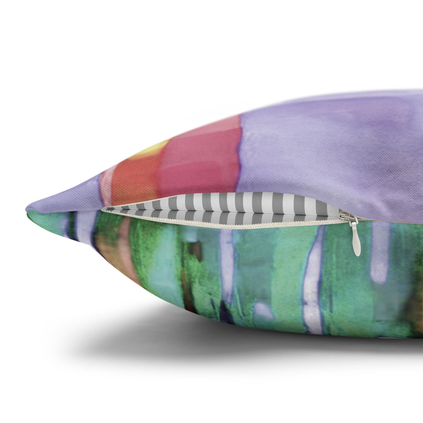 Striped Pastels Spun Polyester Square Pillowcase, 14" x 14"