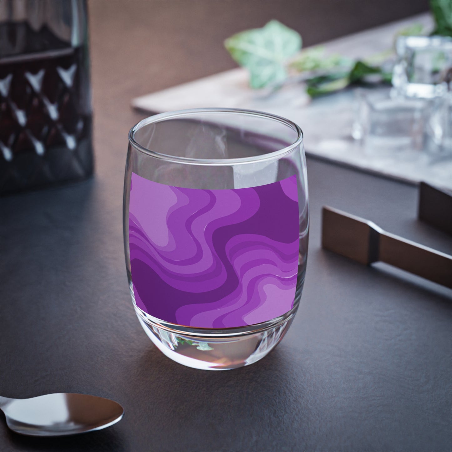 Wavey Purple Wavey Whiskey Glass, 6 oz