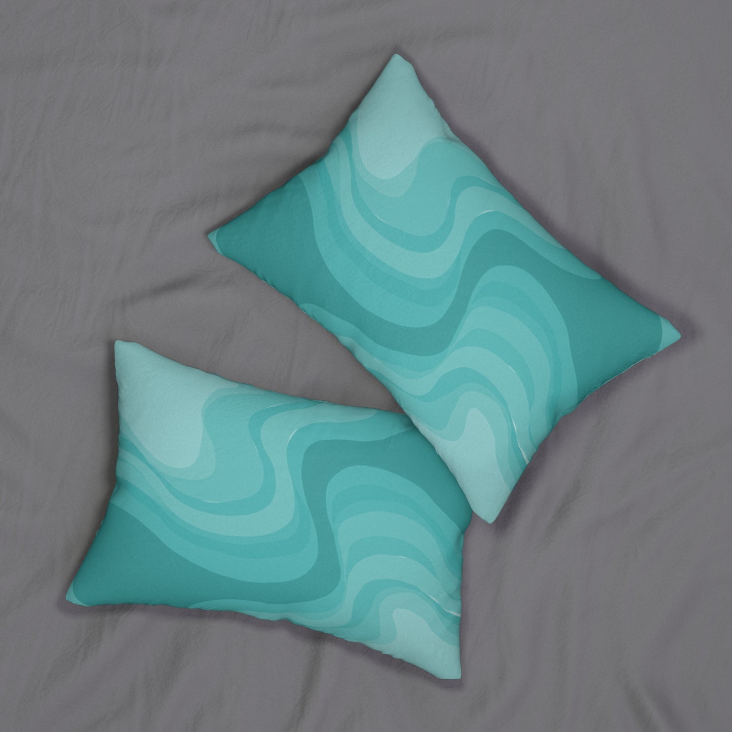 Tif Green Wavey Spun Polyester Lumbar Pillow, 20" x 14"