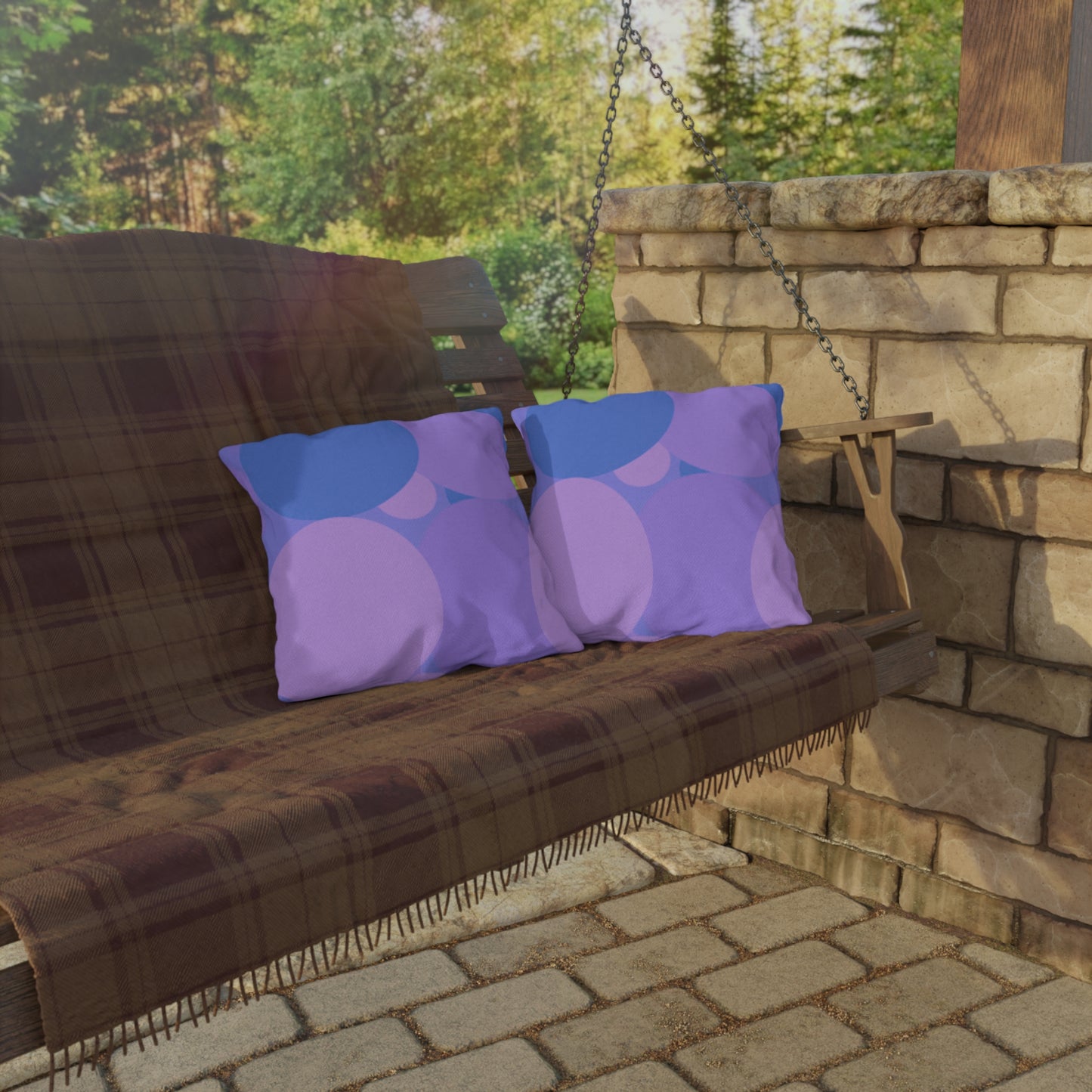 Pastel Purple Family Patches 16" x 16" Outdoor Pillow