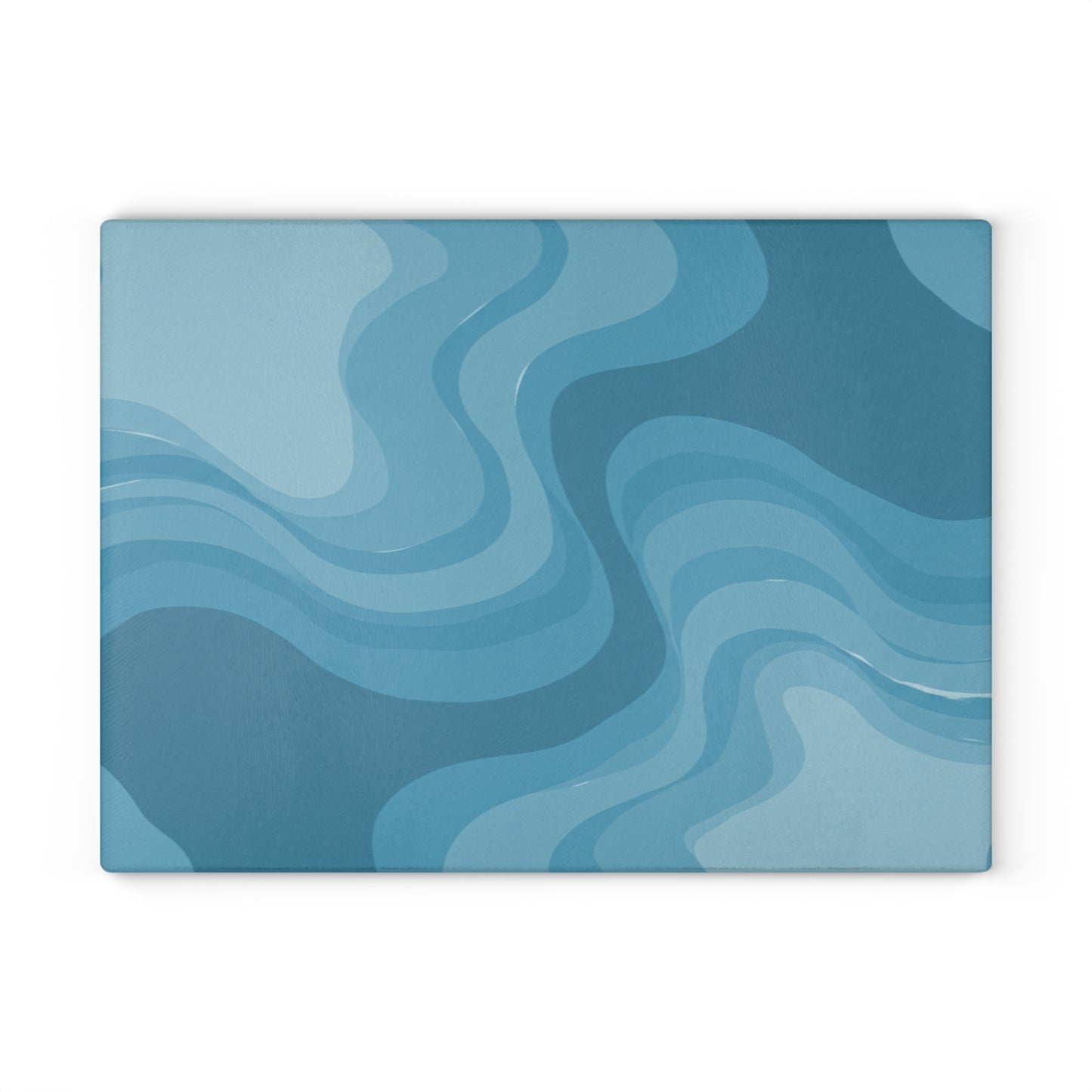Sky Blue Wavey Glass Cutting Board, 11" x 15"