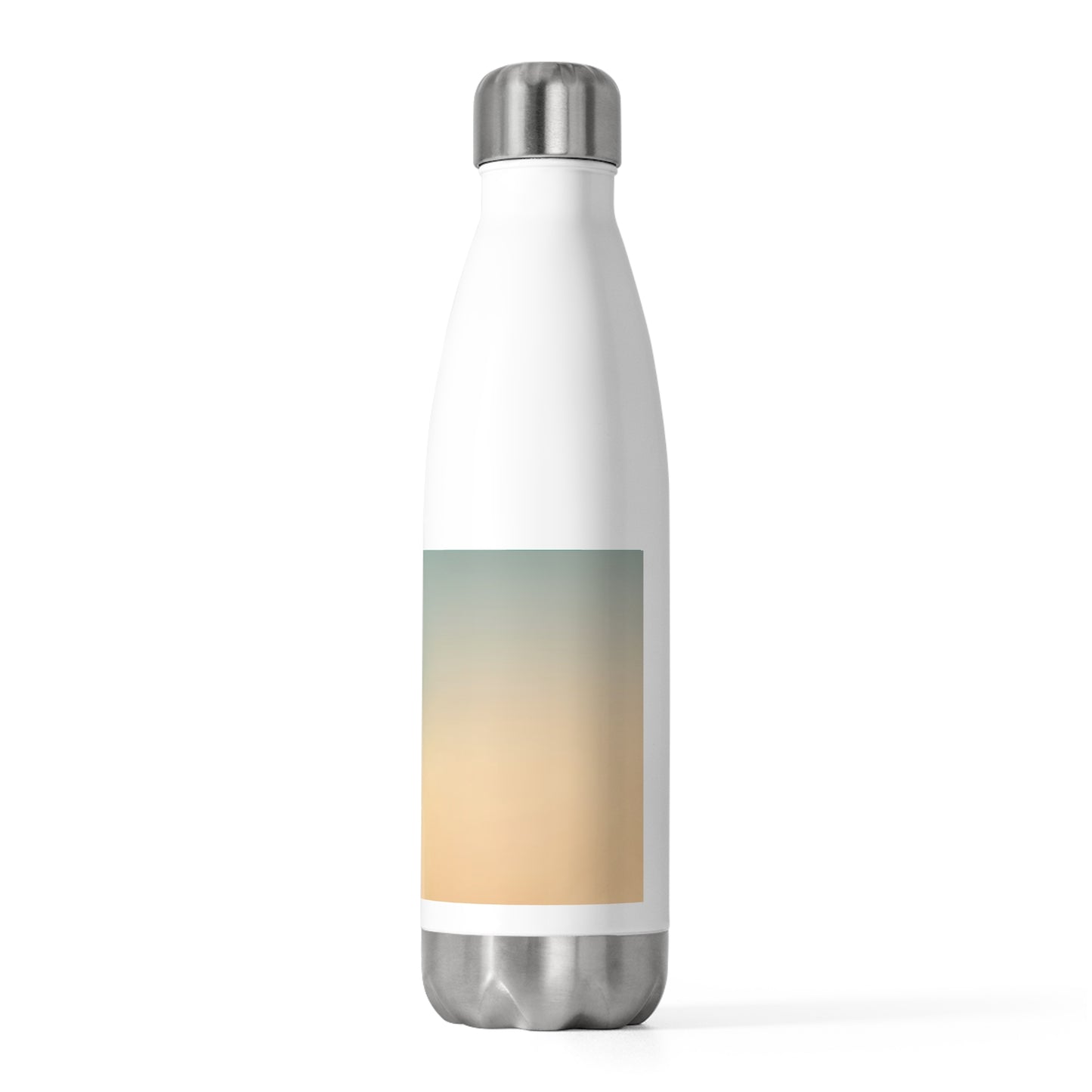 Peachy Green Fade 20oz Insulated White Water Bottle