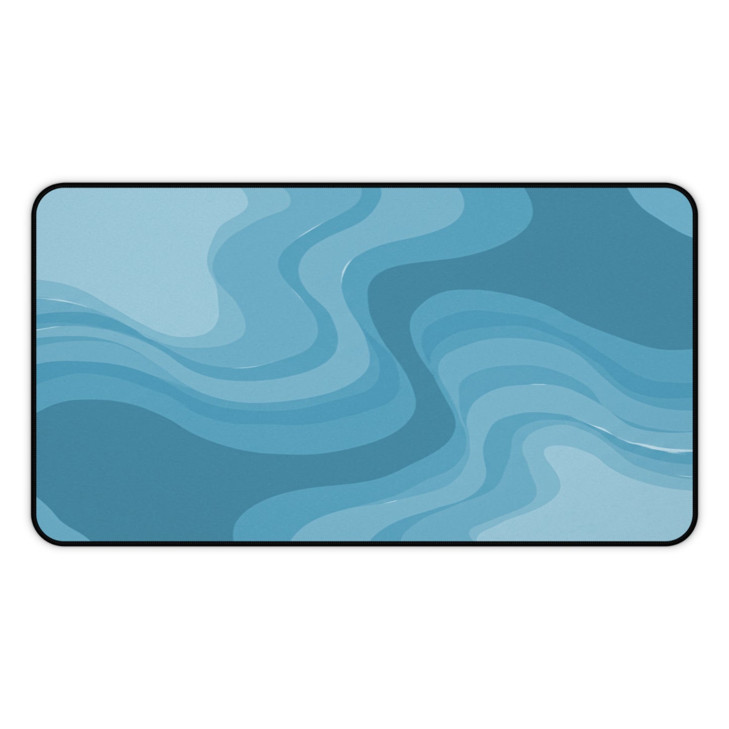 Sky Blue Wavey 12" x 22" Desk Mat