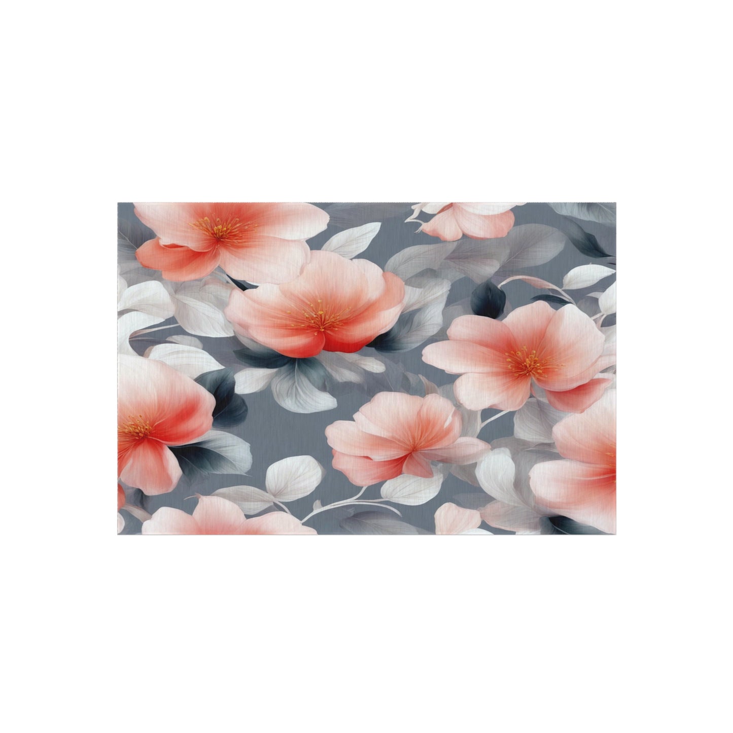 Red Blossom Floral Bunch Outdoor Rug, 48" x 72"