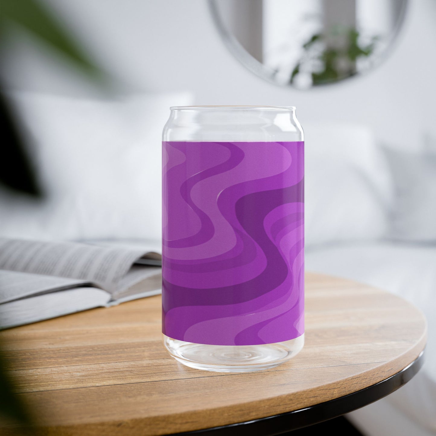 Wavey Purple Wavey Sipper Glass, 16oz
