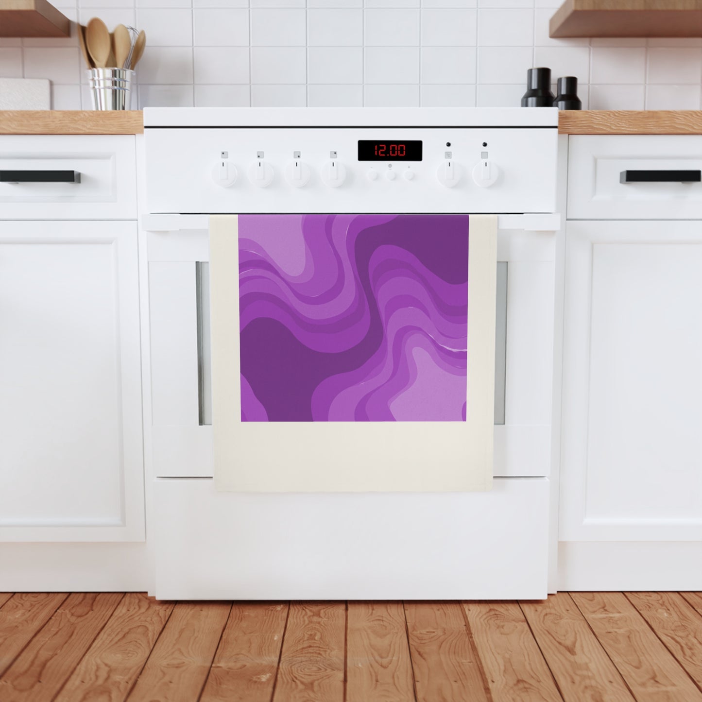 Wavey Purple Wavey 19.6" x 27.5" Cotton Tea Towel