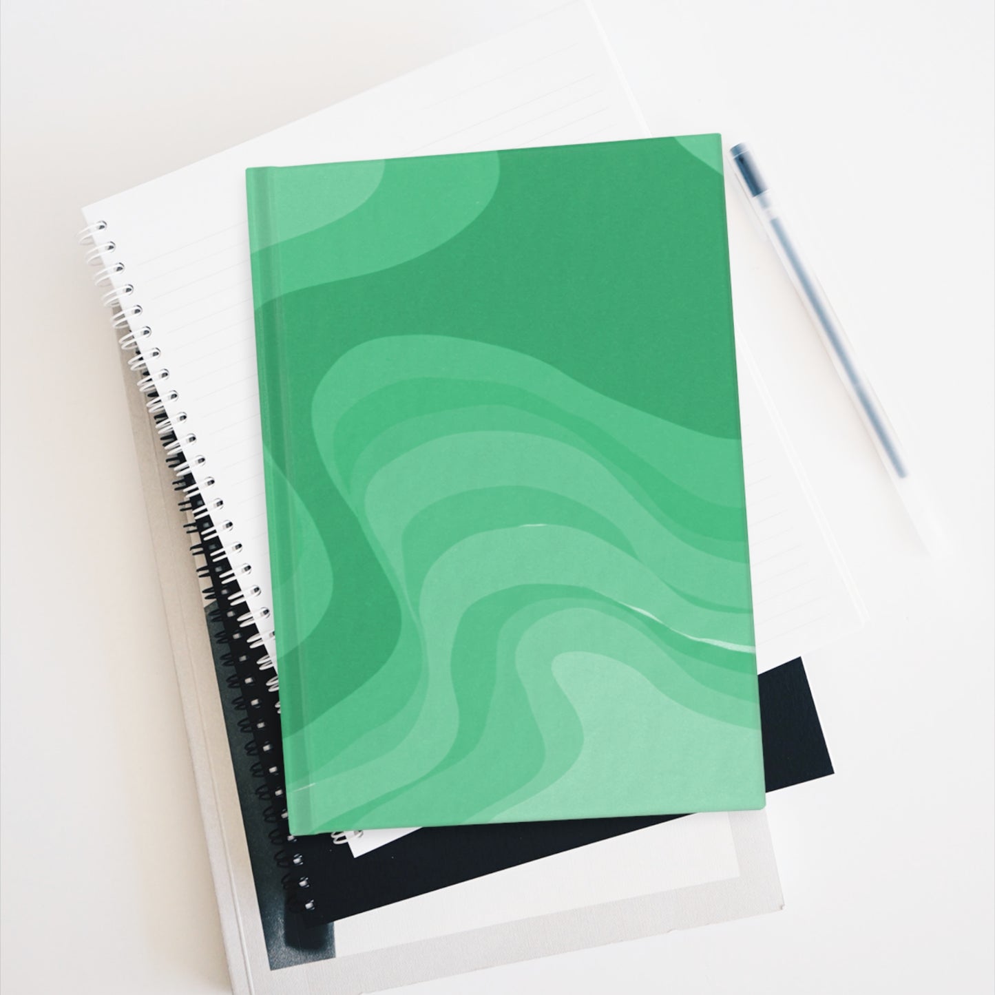 Mint Green Wavey 5" x 7" Journal - 128 Ruled Line pages