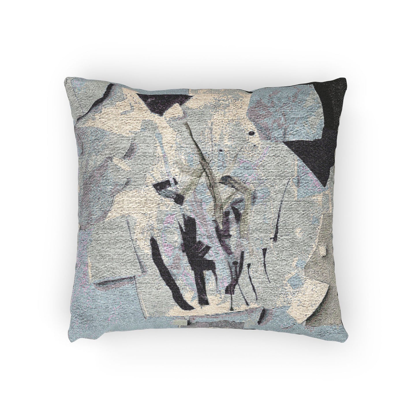 Sheer Blue Gray Paper Paint Woven Pillow, 17" x 18"