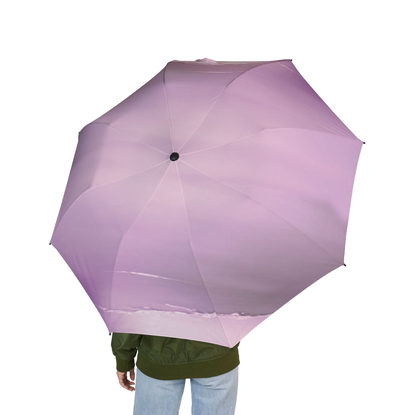 Dark Pink Sea Amethyst Fog Foldable Umbrella - Compact & Chic