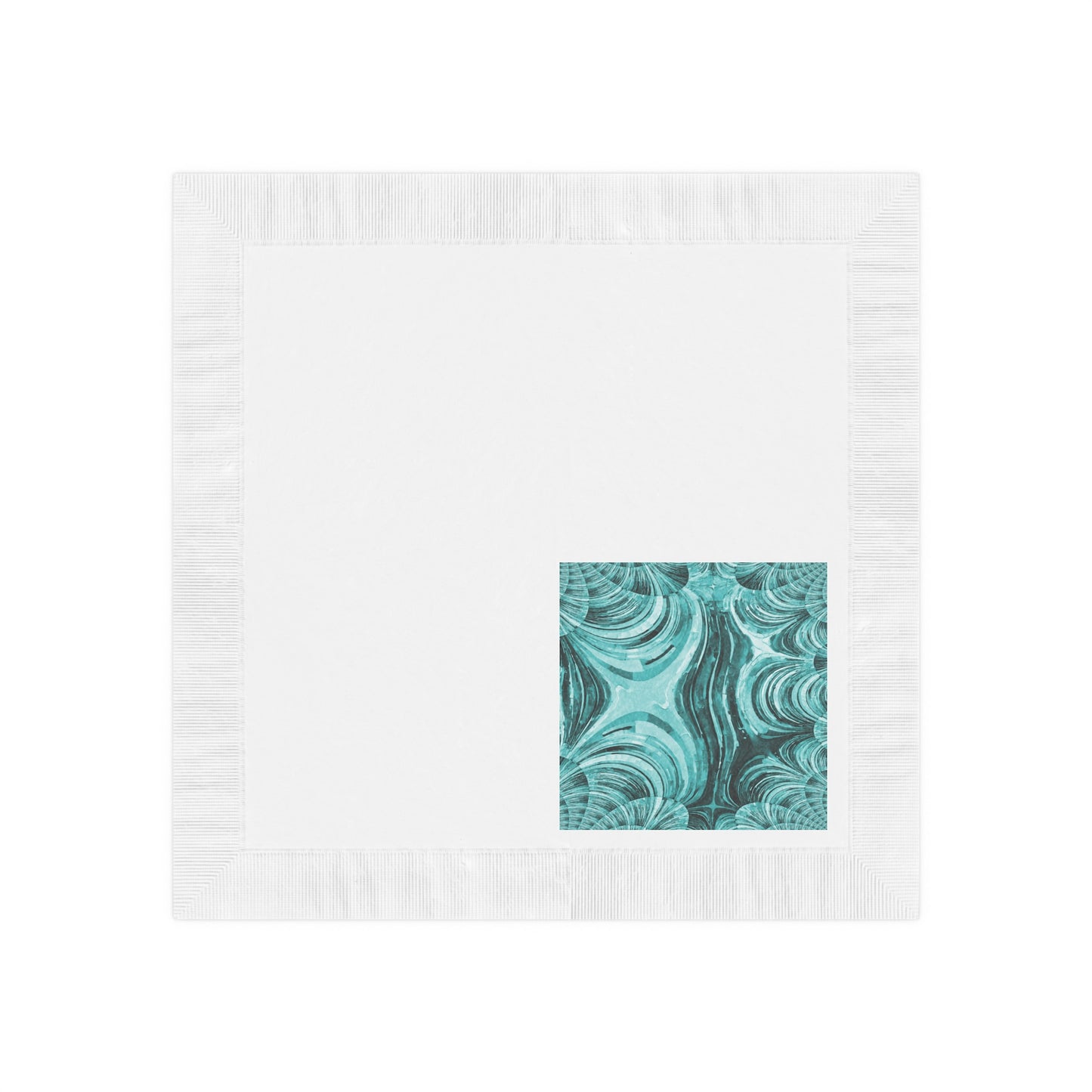 Uzi Spiral Tif White Coined Napkins, 6.5" x 6.5"
