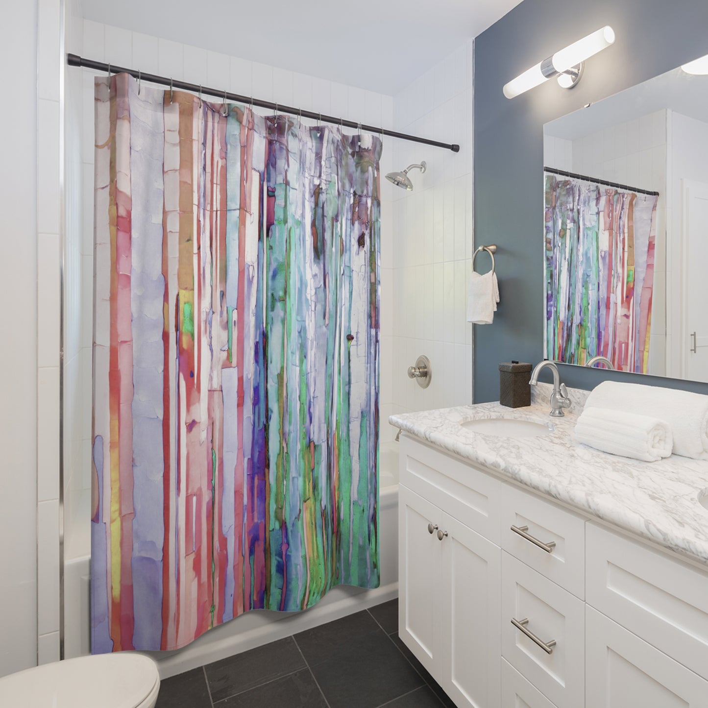 Striped Pastels Shower Curtains, 71" x 74"