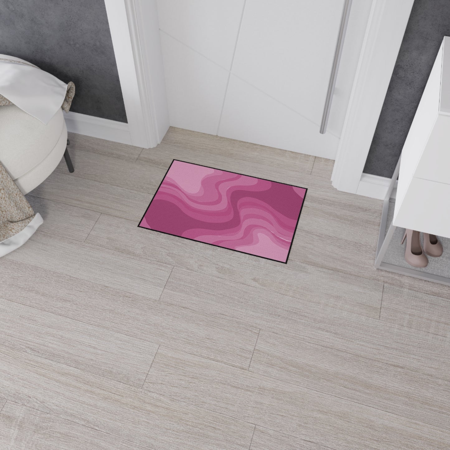 Pinky Mauve Wavey 18" x 27" Heavy Duty Floor Mat