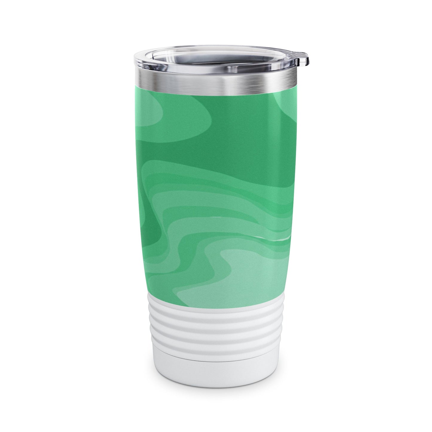 Mint Green Wavey Ringneck Tumbler, 20oz in white, steel and black