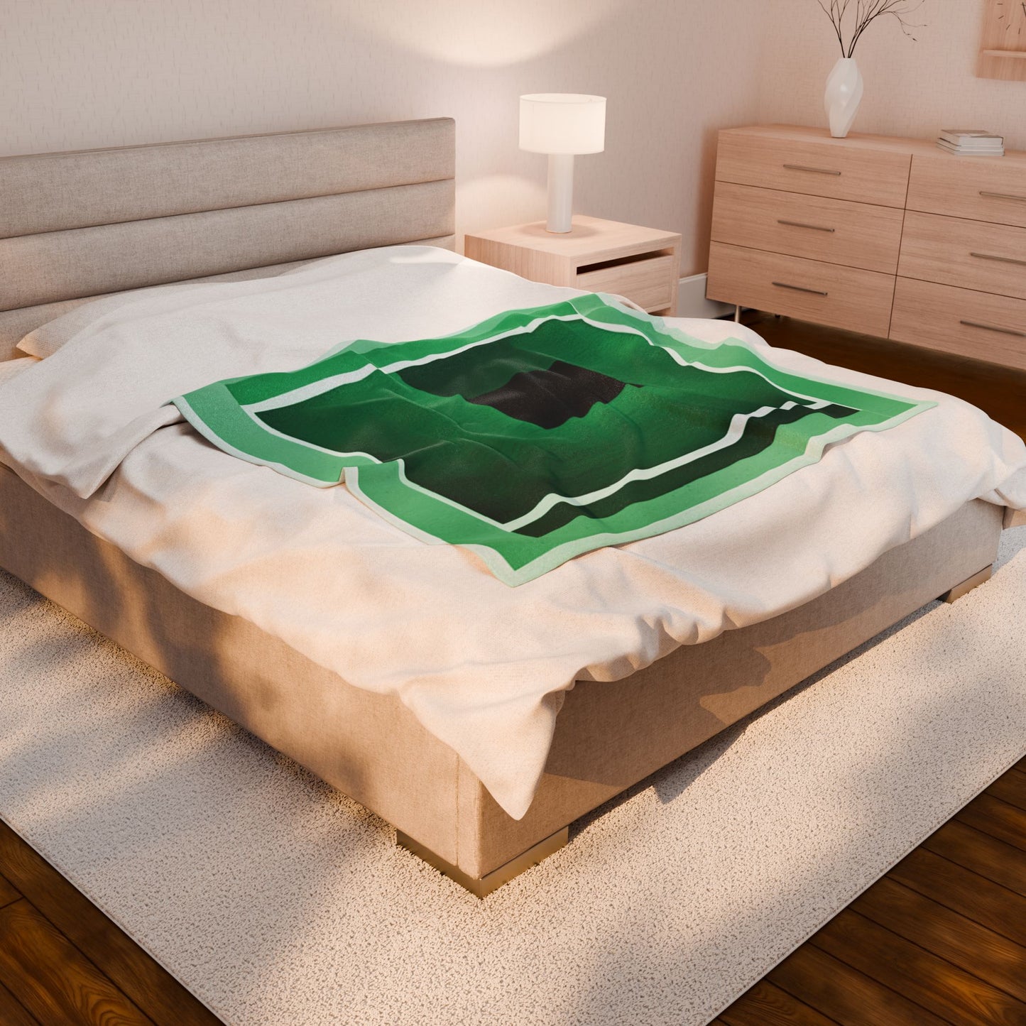 MInt Shadow Velveteen Plush Blanket, 50" x 60"