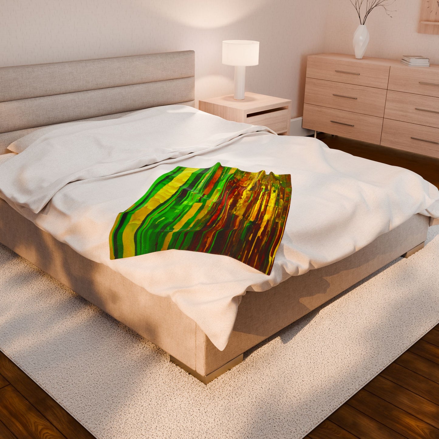 Striped Beta Velveteen Plush Blanket, 30" x 40"