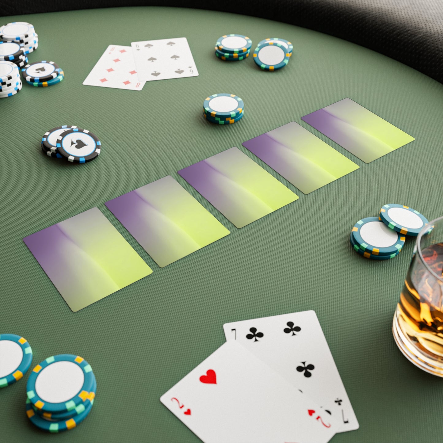 Purple Golden Fade Poker Cards