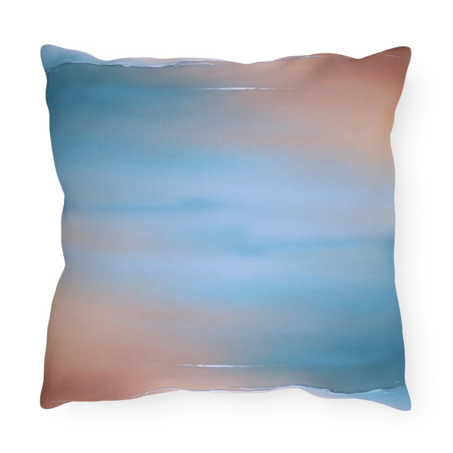 Blue Sea Peach Fog 16" x 16" Outdoor Pillow