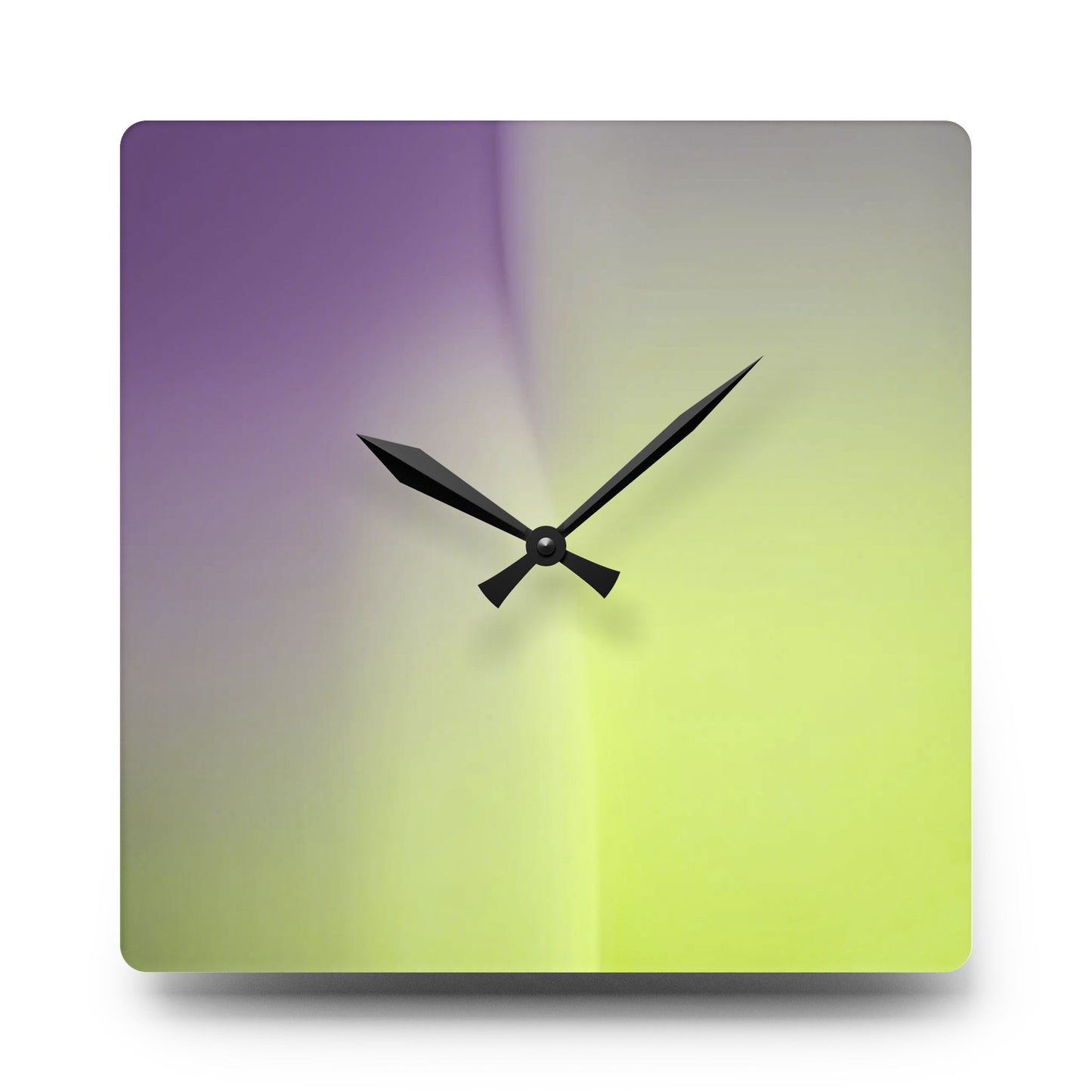 Purple Golden Fade Acrylic Wall Clock, Round or Square, 10.75" x 10.75"