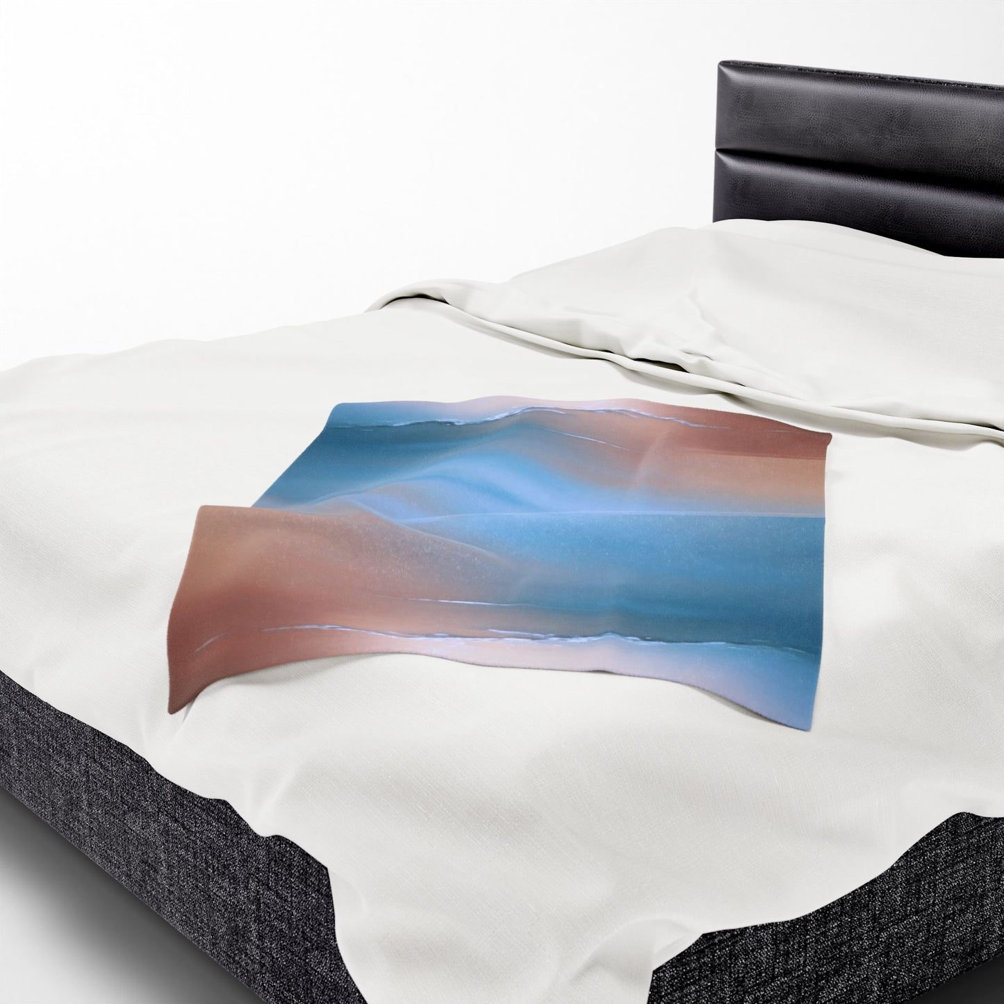 Blue Sea Peach Fog Velveteen Plush Blanket, 30" x 40"