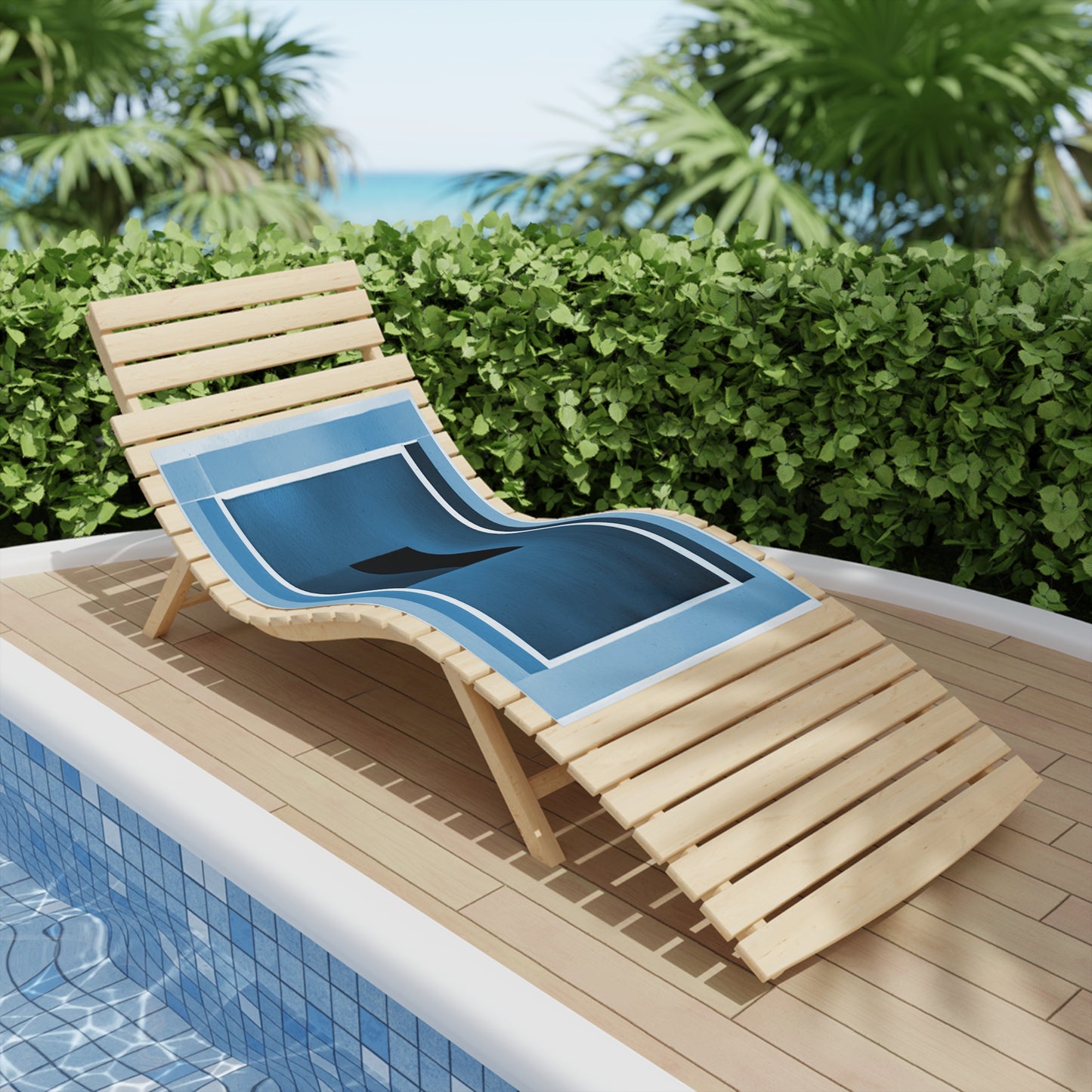 Blue Shadow Beach Towel, 24" x 44"