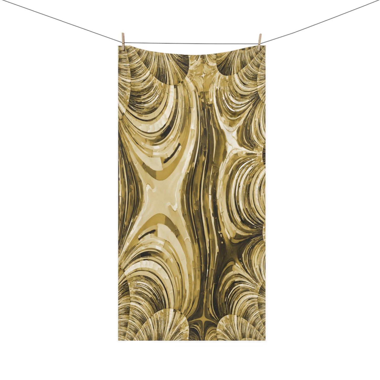 Uzi Spiral Light Brown Mink-Cotton Towel (50% polyester, 50% cotton), 30" x 60"