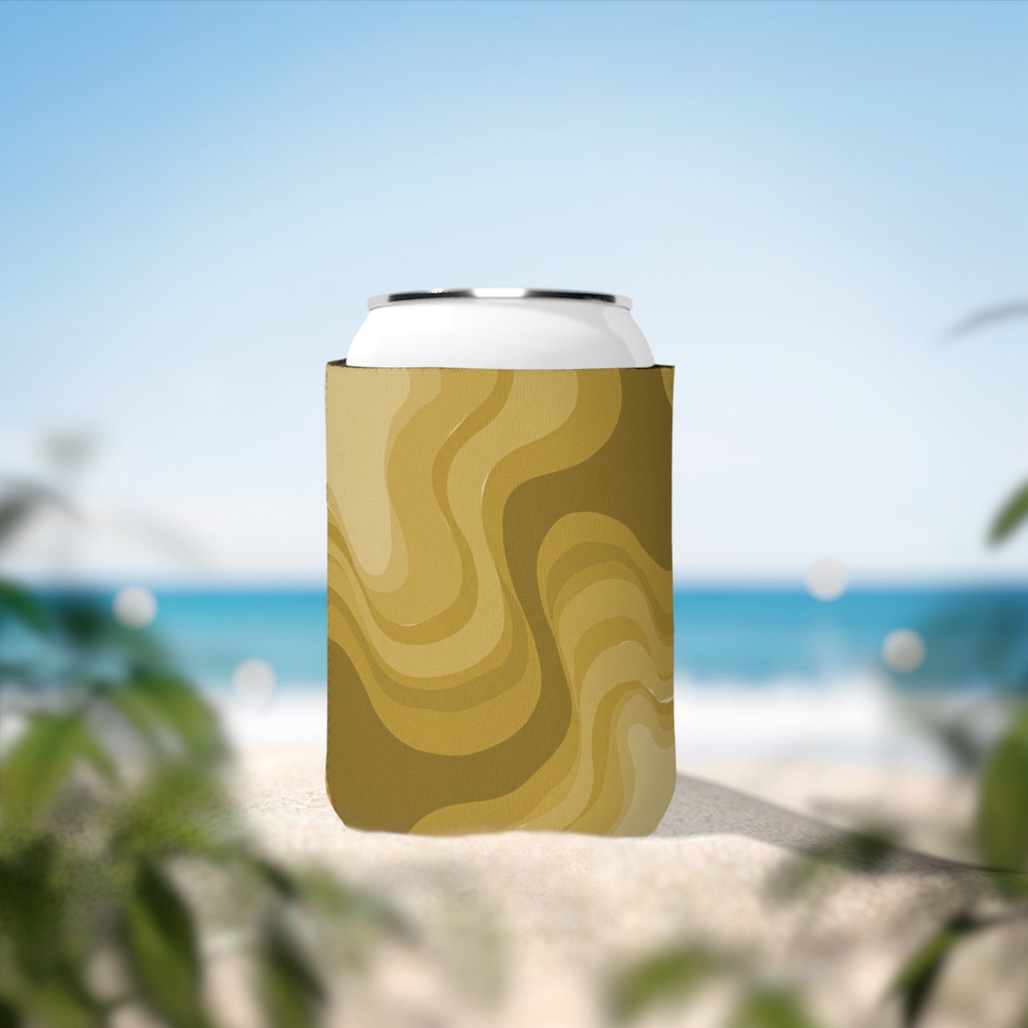 Brown Wavey 12 oz Can Cooler Sleeve