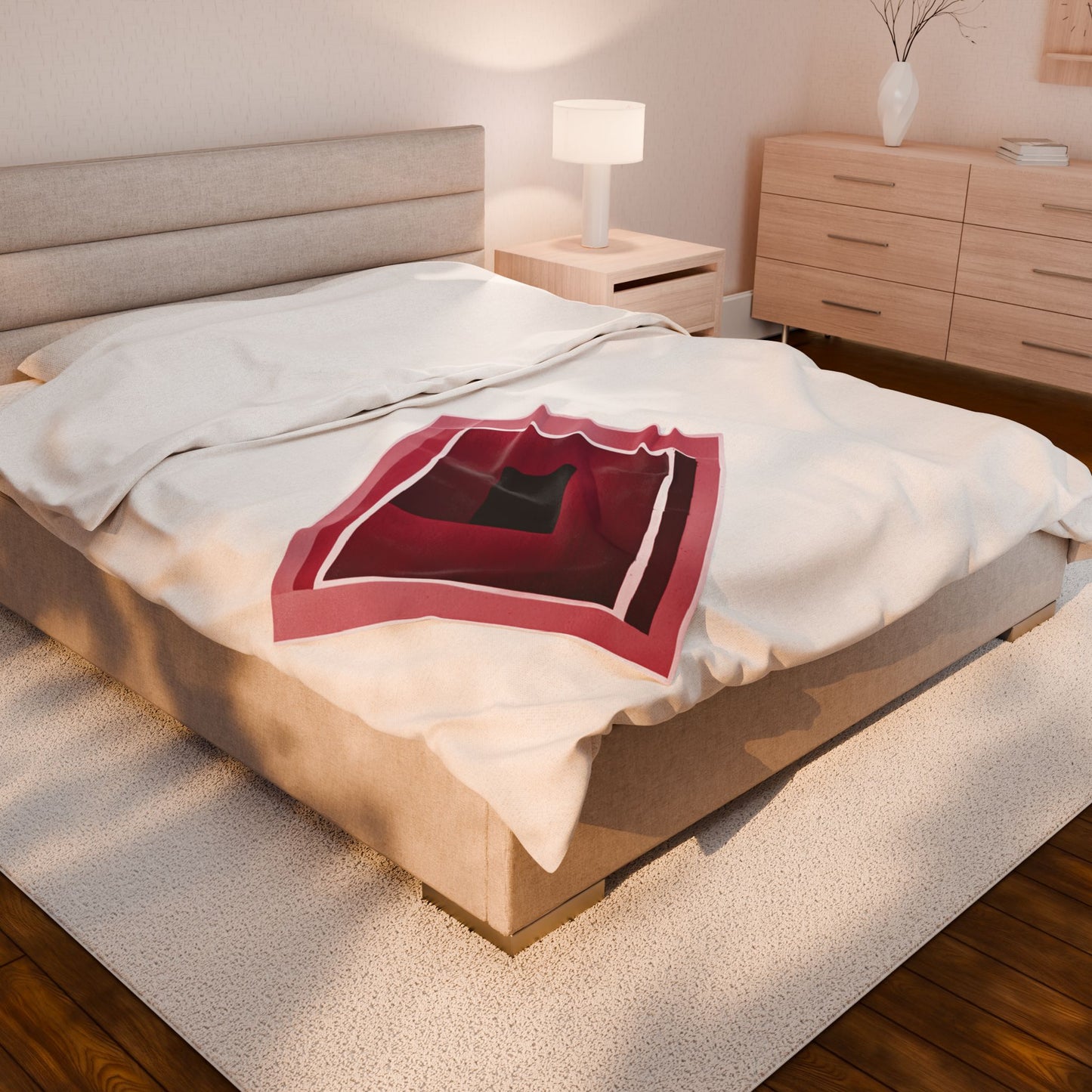 Red Shadow Velveteen Plush Blanket, 30" x 40"
