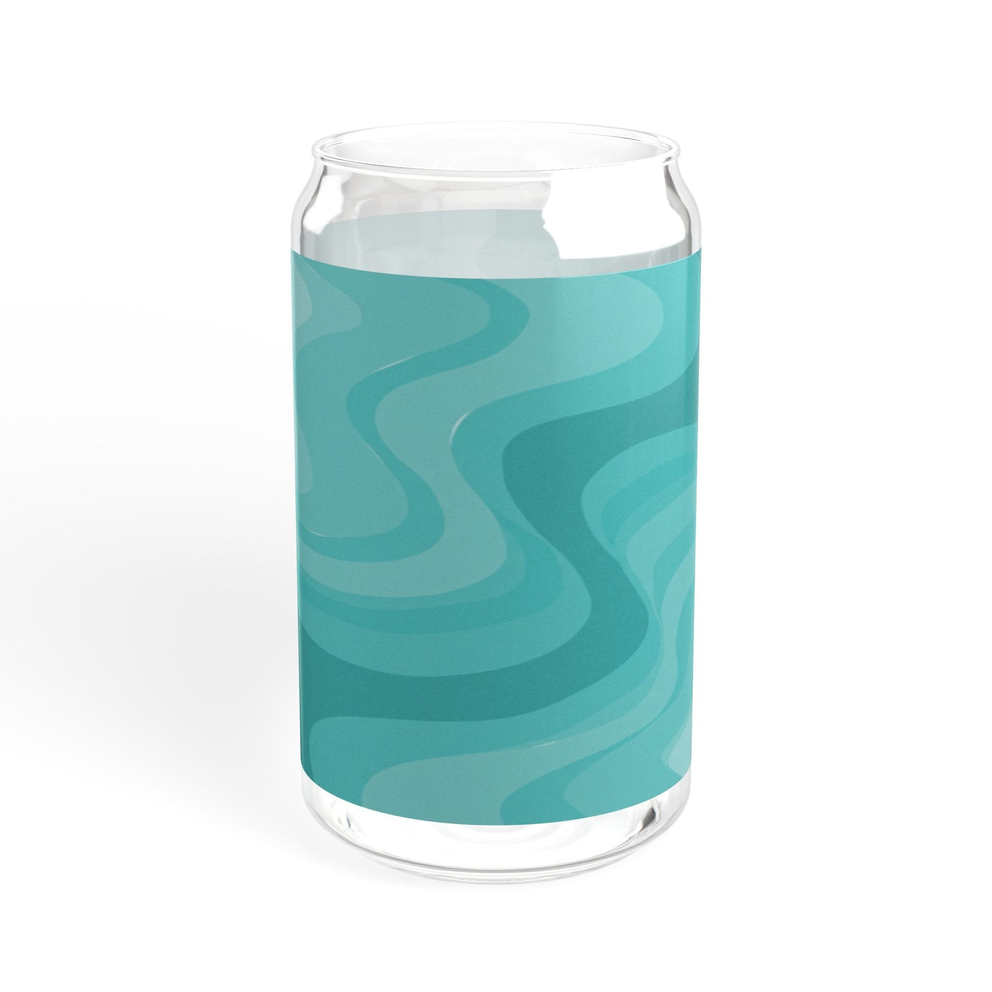 Tif Green Wavey Sipper Glass, 16oz