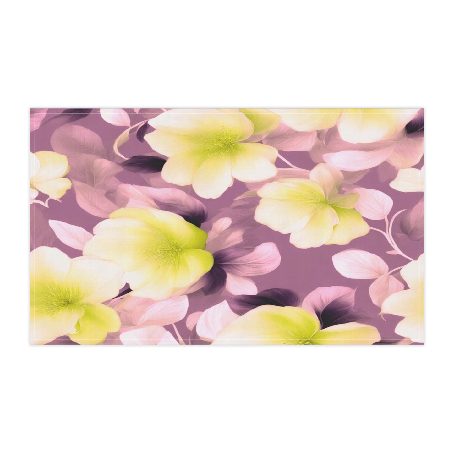 Lemon Blossom Floral Bunch Tea Towels (cotton, poly), 18" x "30
