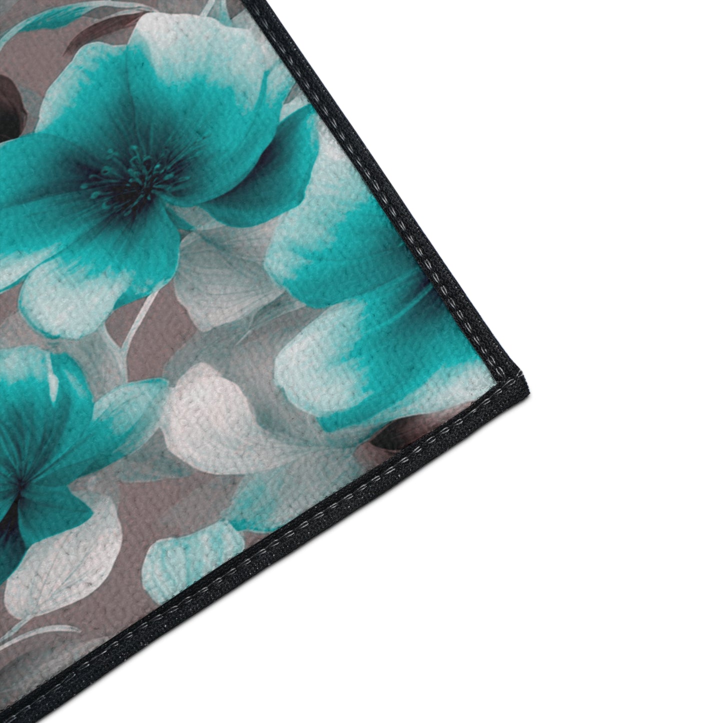 Tif Green Gray Floral Bunch Heavy Duty Floor Mat, 18" x 27"