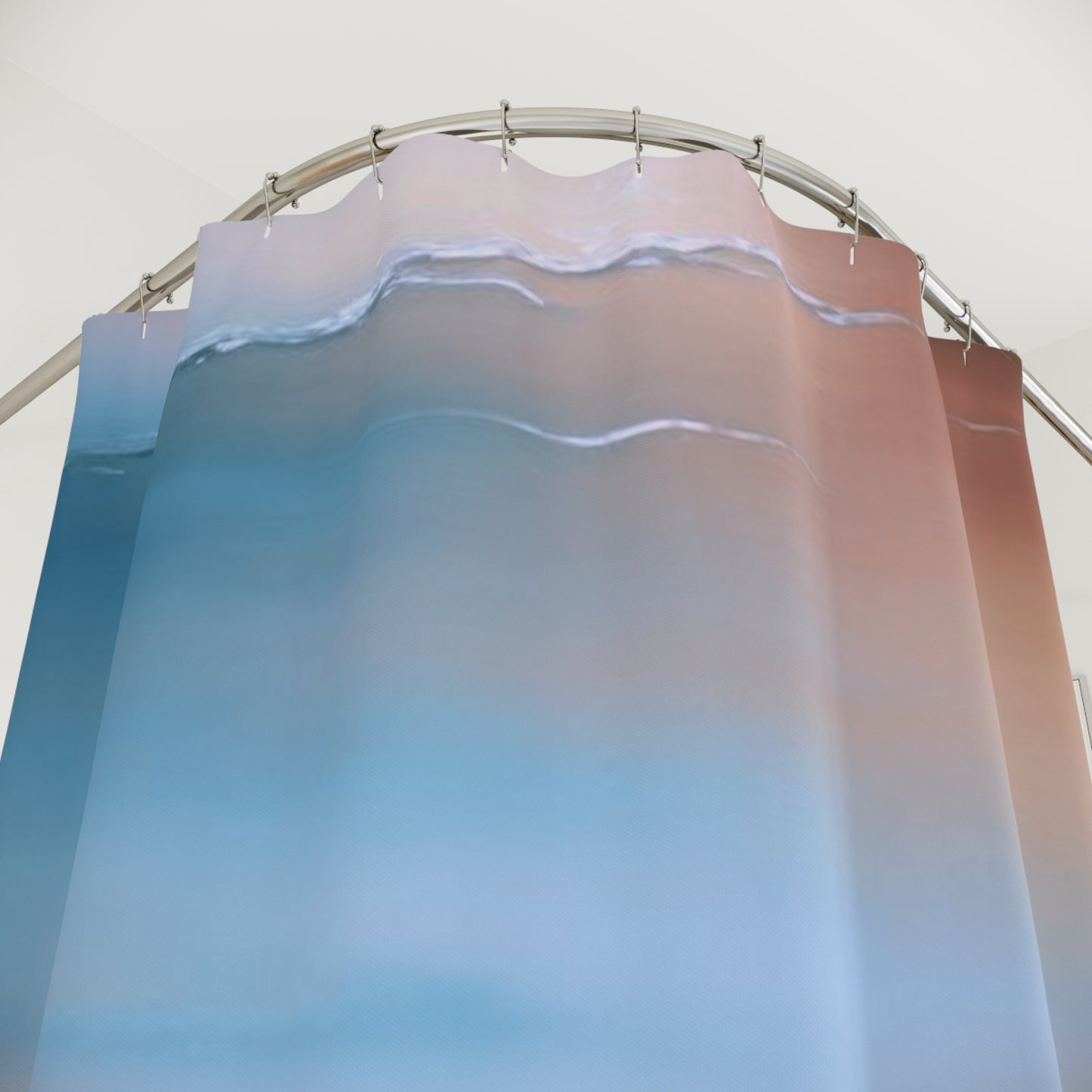 Blue Sea Peach Fog Shower Curtains, 71" x 74"
