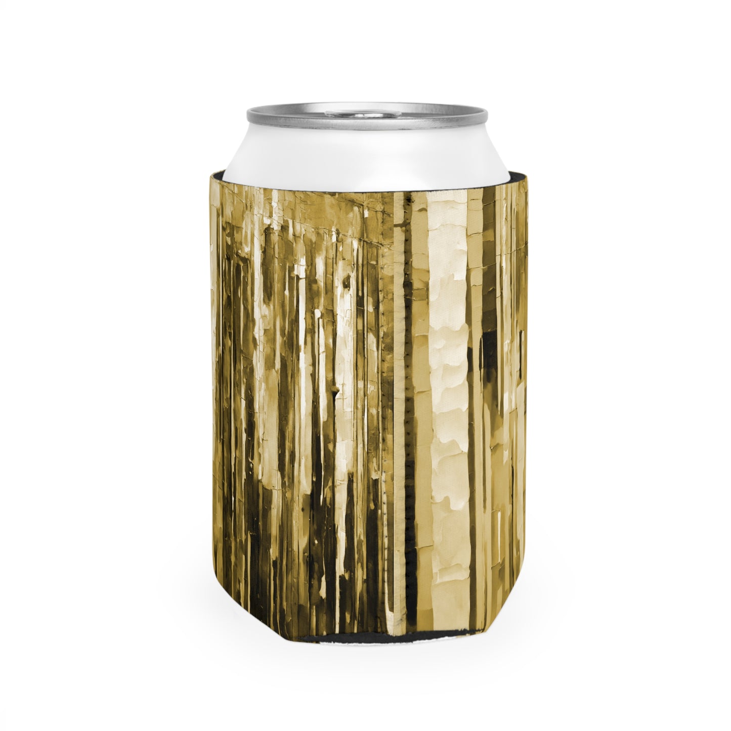 Striped Light Brown 12 oz Can Cooler Sleeve