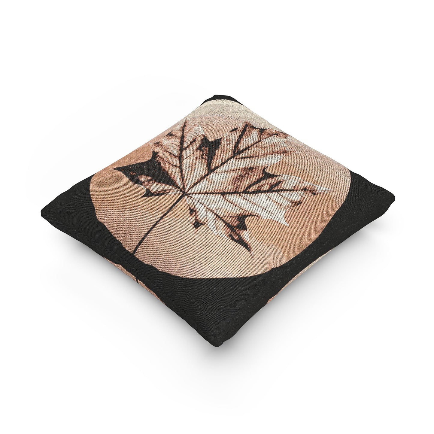 Soft Maple Leaf Woven Pillow, 17" x 18"