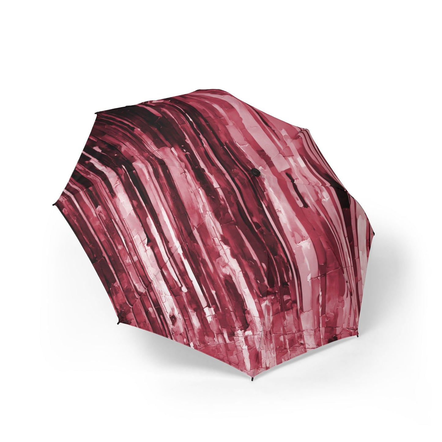 Striped Ruby Foldable Umbrella - Compact & Chic