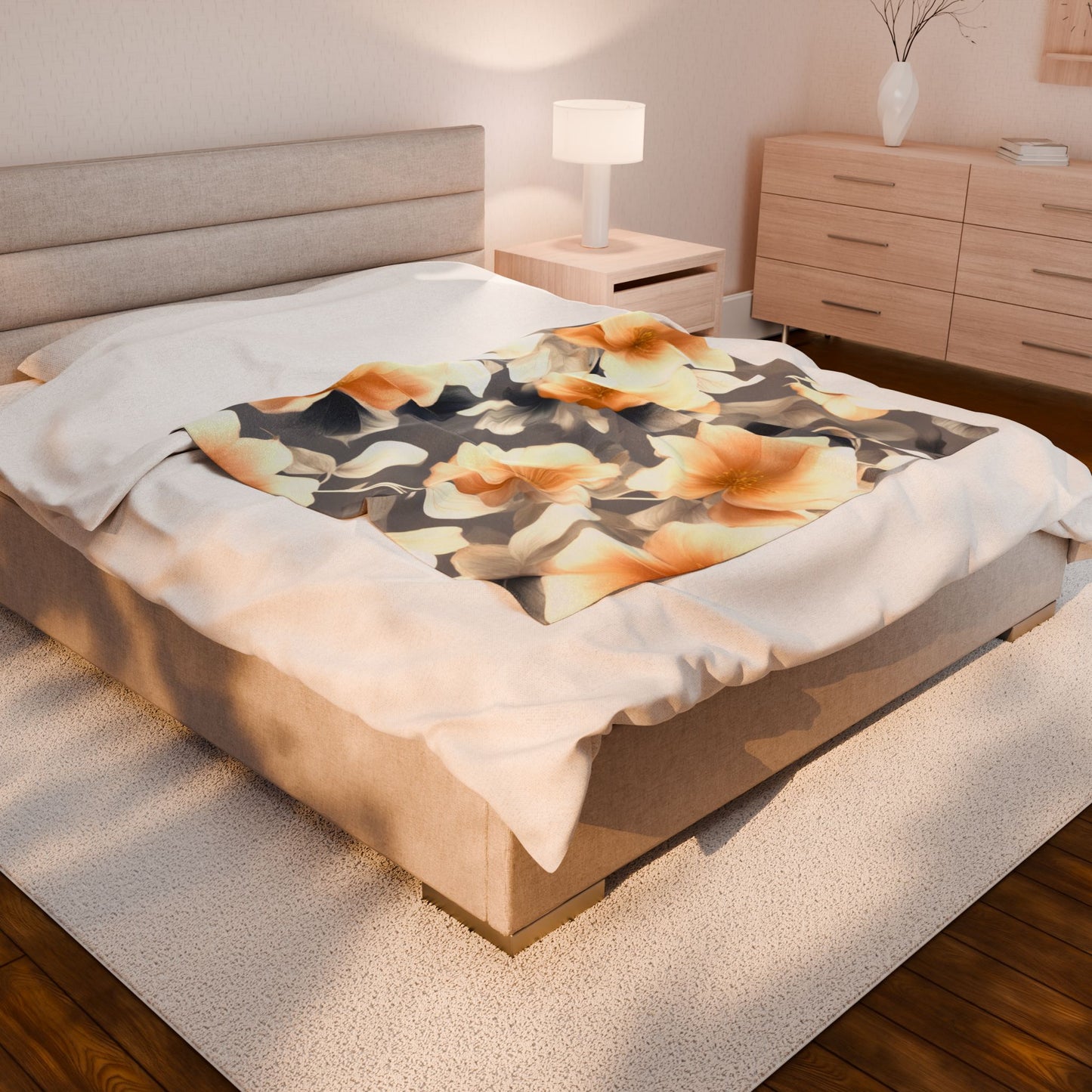 Soft Blossom Floral Bunch Velveteen Plush Blanket, 50" x 60"
