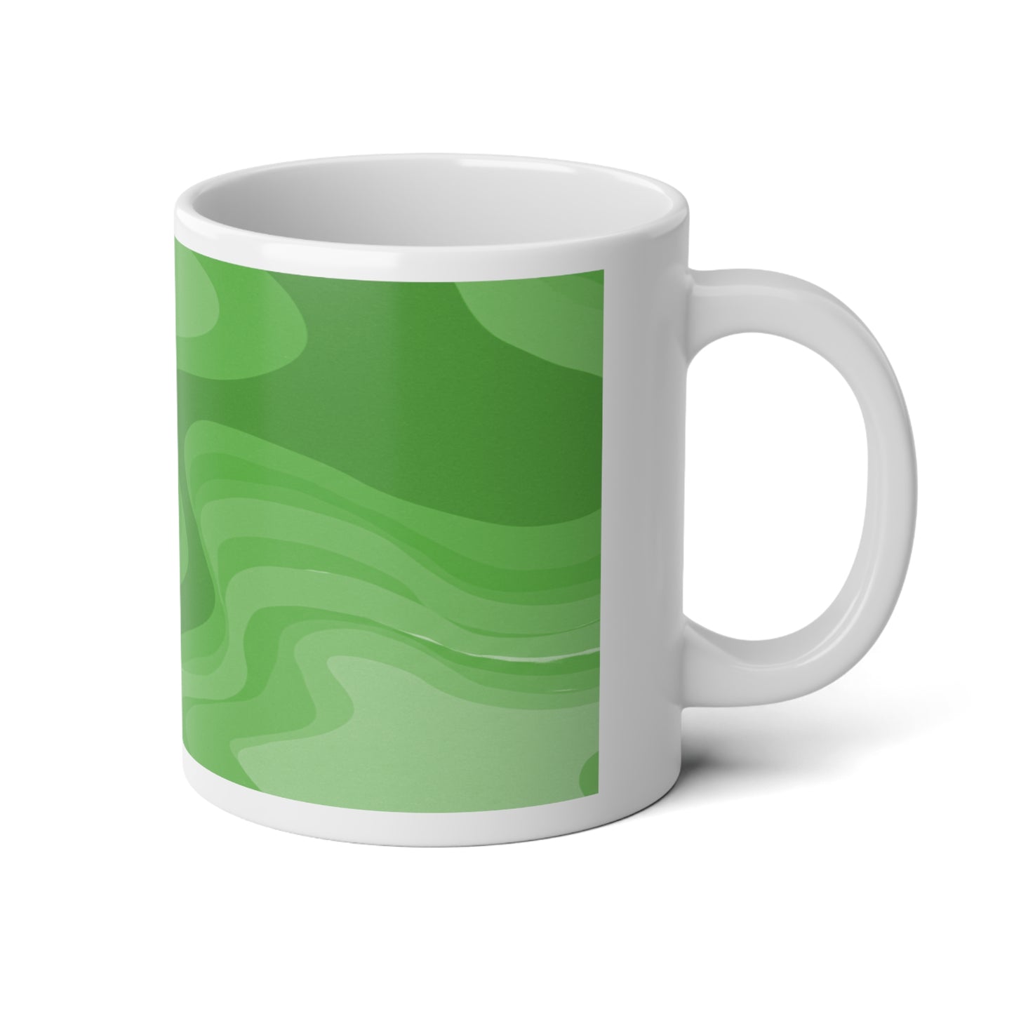 Meanie Greenie Wavey 20 oz White Glossy Jumbo Mug