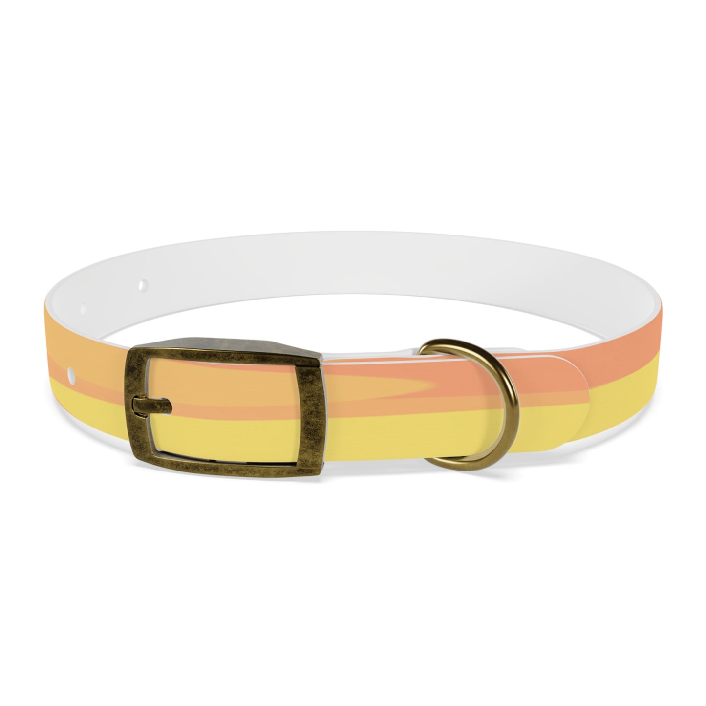 Pastel Bright Oranges Patches Small Dog Collar