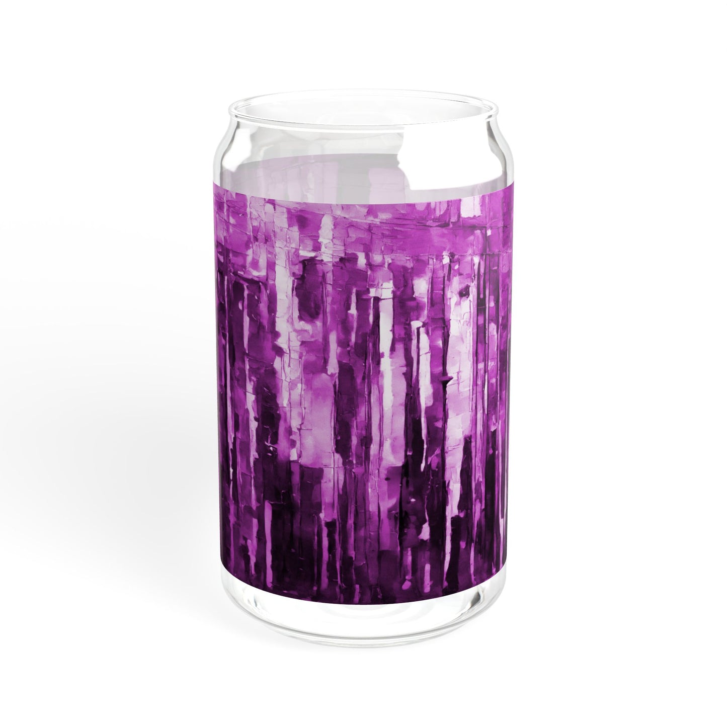 Striped Powder Lavender Sipper Glass, 16oz