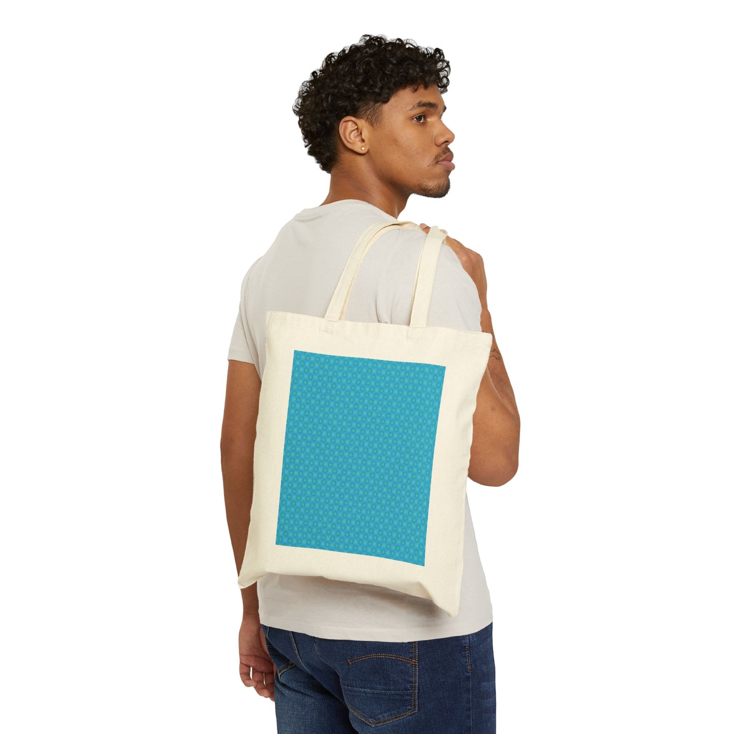 Blue Green Star-crossed Bodies Cotton Canvas Tote Bag