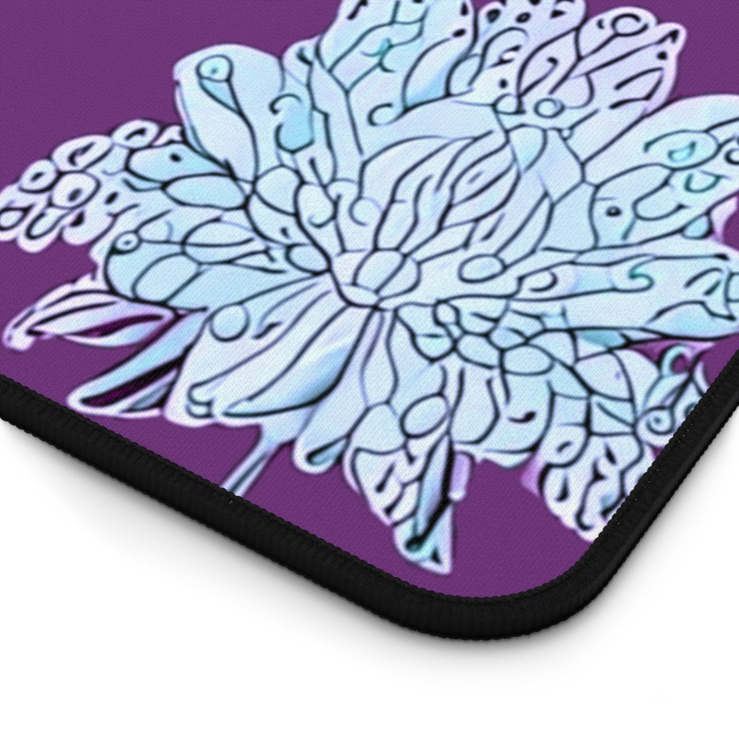 Blue Floral Butterflies 16" x 32" Desk Mat