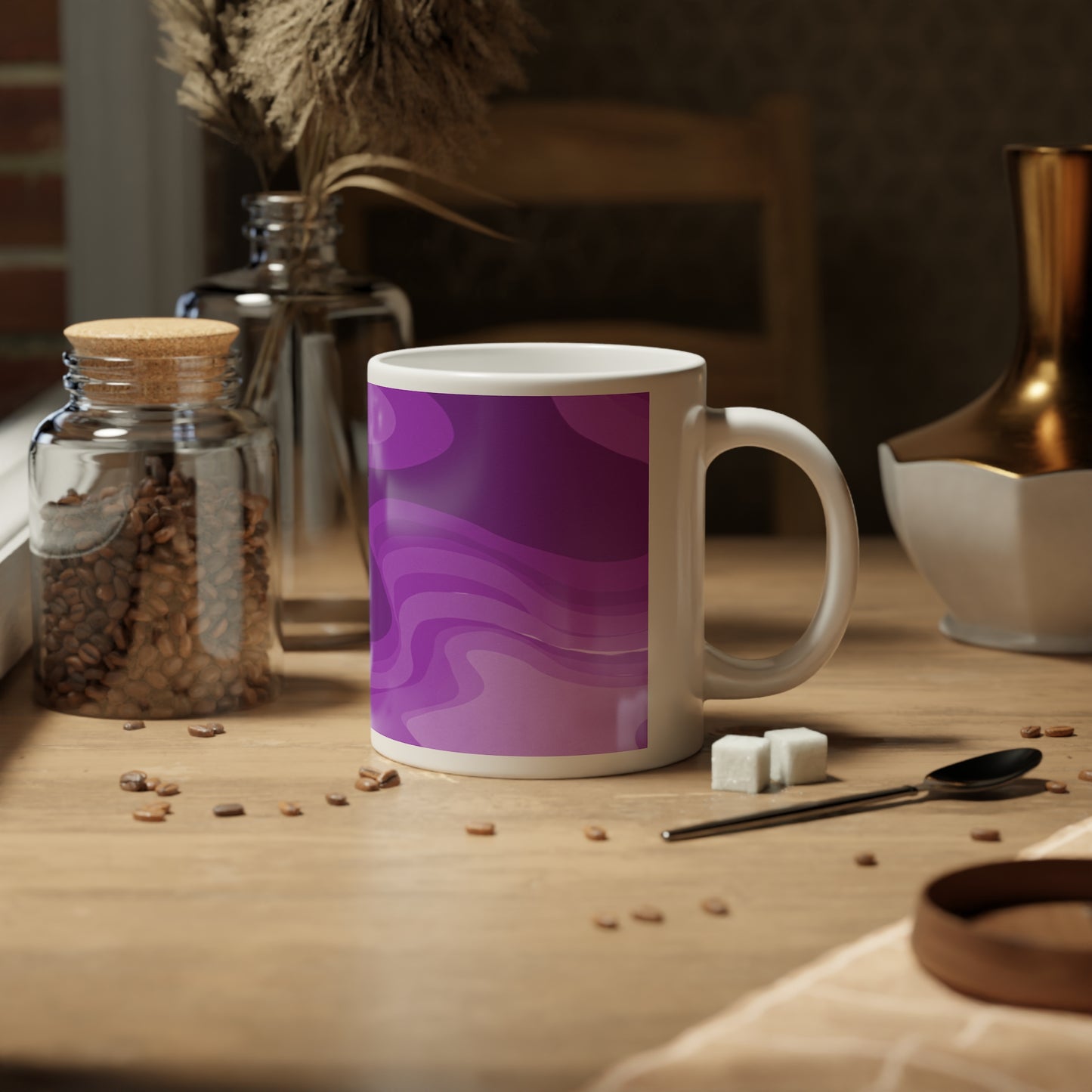 Wavey Purple Wavey 20 oz White Glossy Jumbo Mug