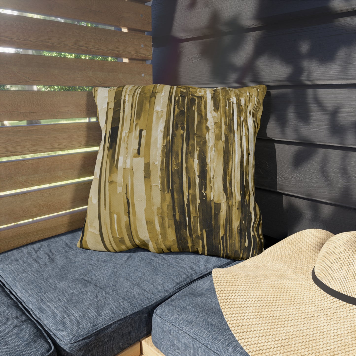 Striped Light Brown Pastel Fade 18" x 18" Outdoor Pillows