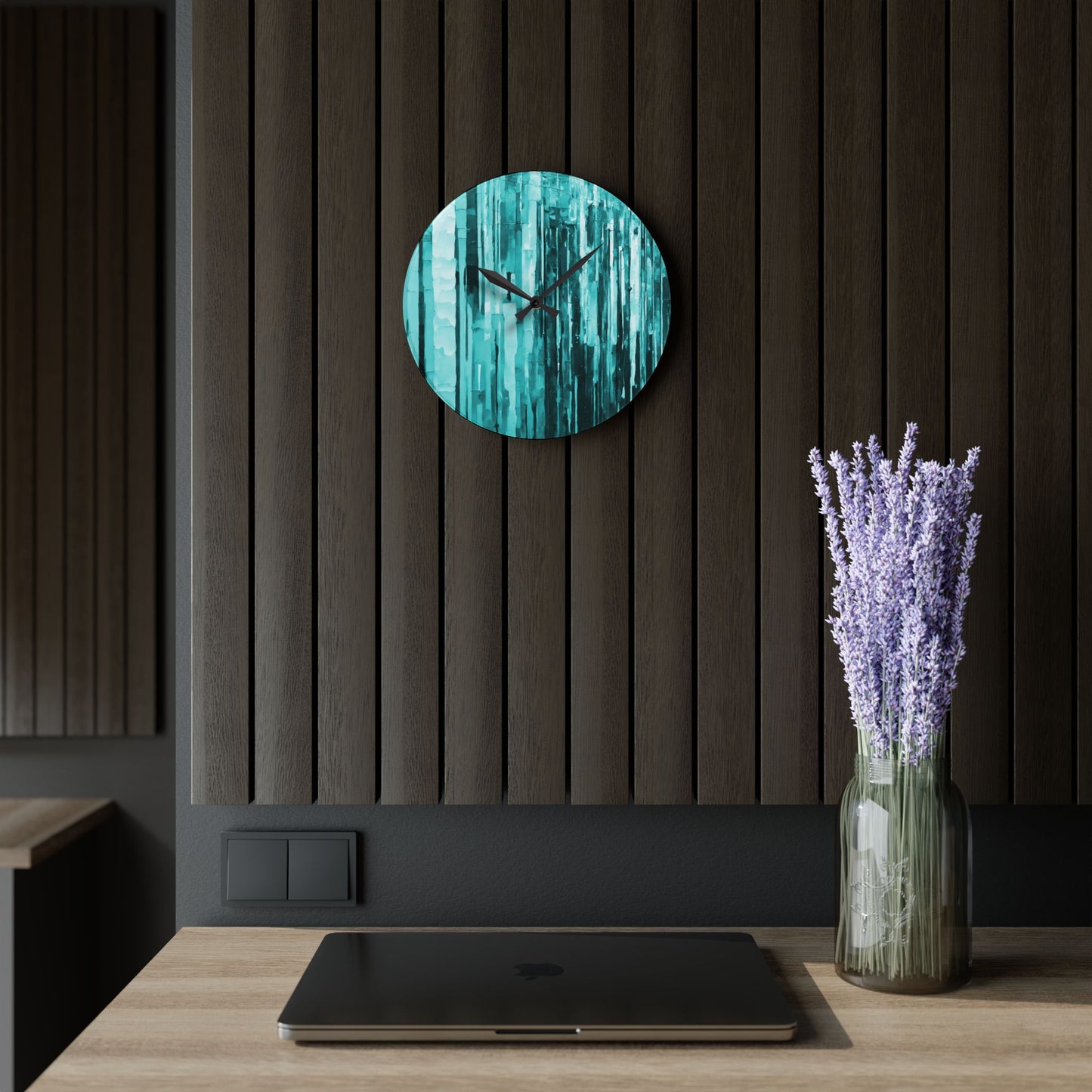 Striped Tif Acrylic Wall Clock, Round or Square, 10.75" x 10.75"