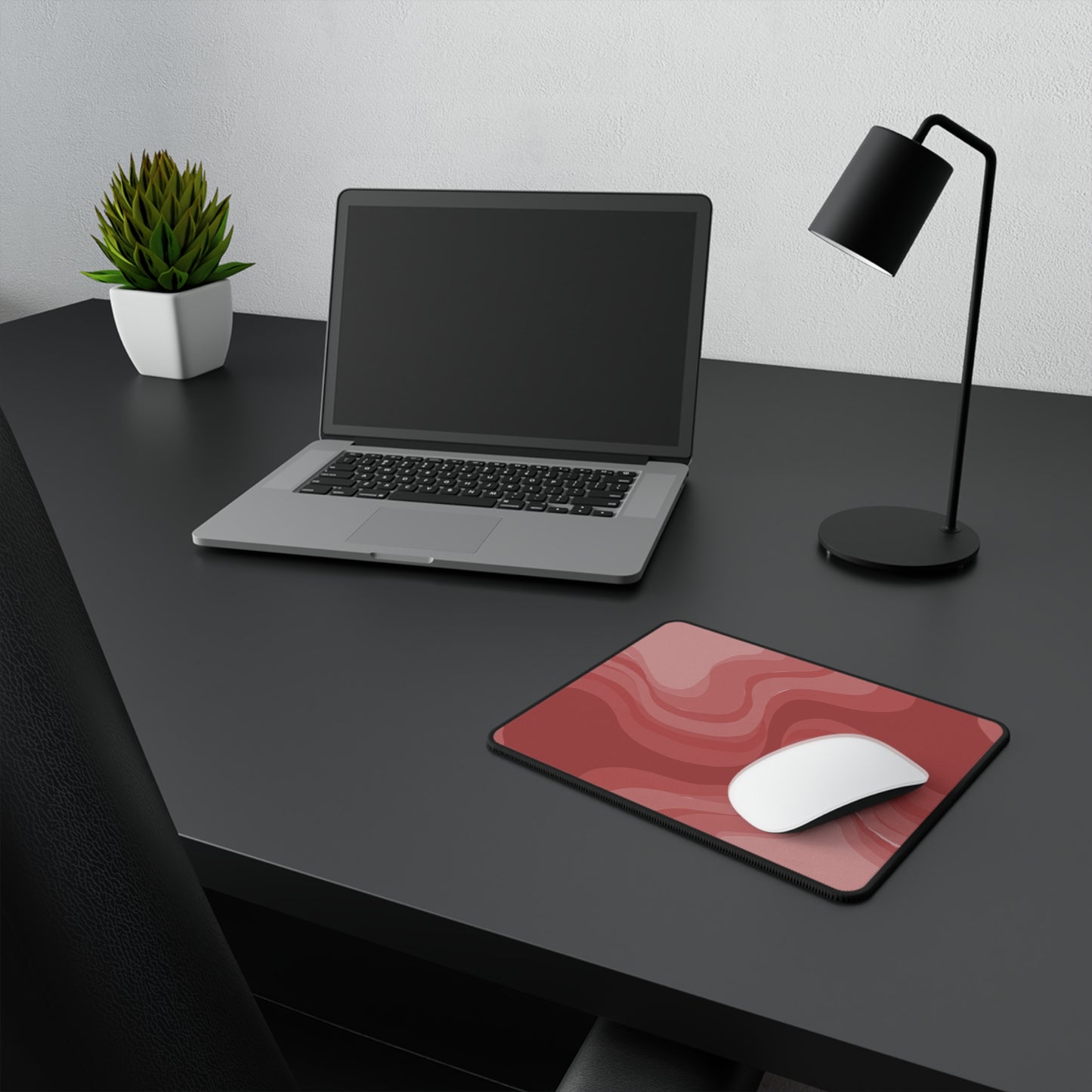 Power Red Wavey Non-Slip Gaming Mouse Pad, 9.5" X 8" Rectangle