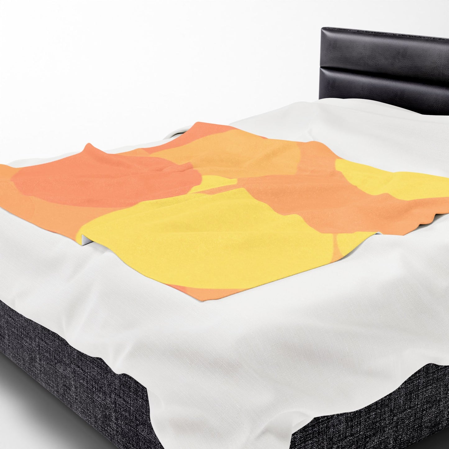 Pastel Bright Oranges Patches Velveteen Plush Blanket, 50" x 60"